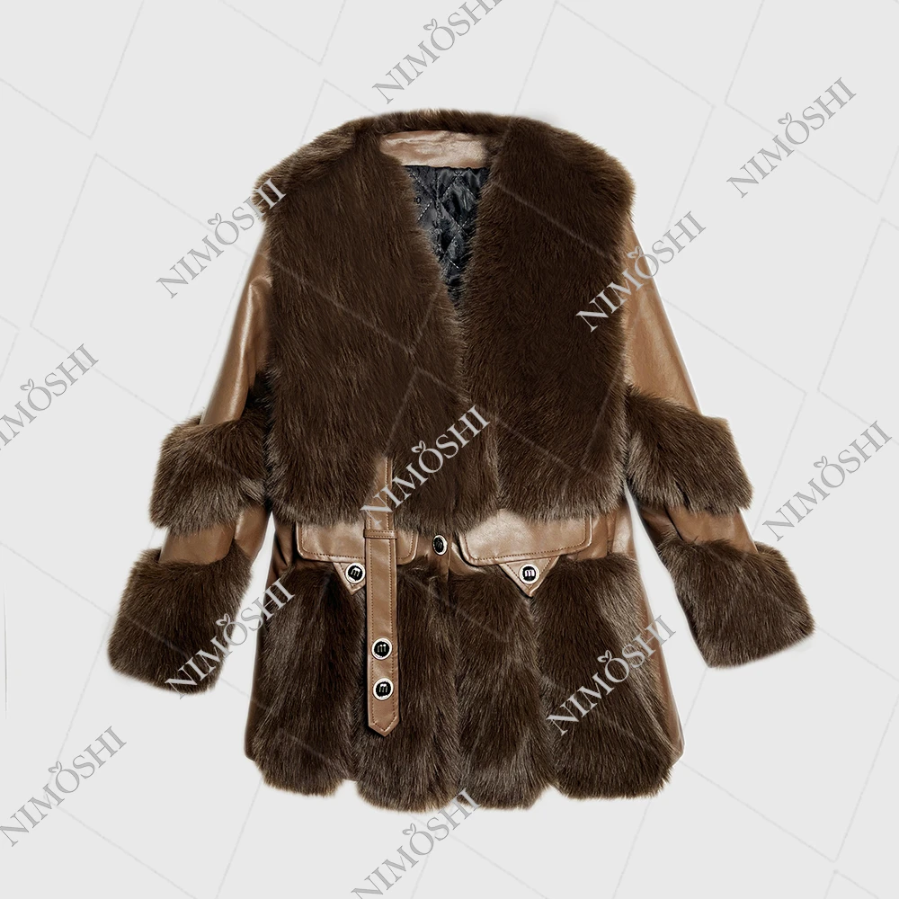 NIMðSHI【莎莎】欧货新款大翻领收腰设计保暖外套 L5050