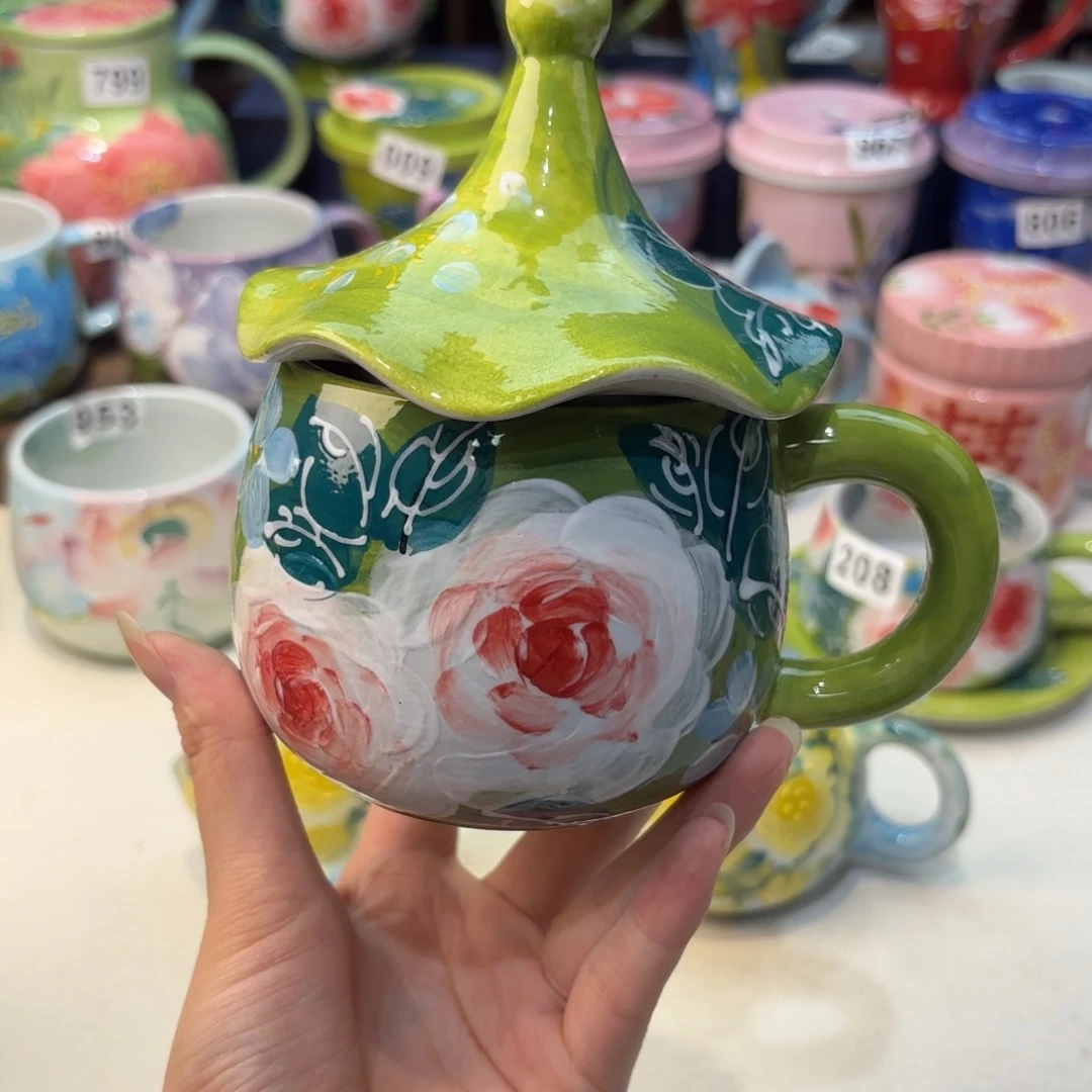 瓷片景德镇手绘高温釉下彩陶瓷茶具