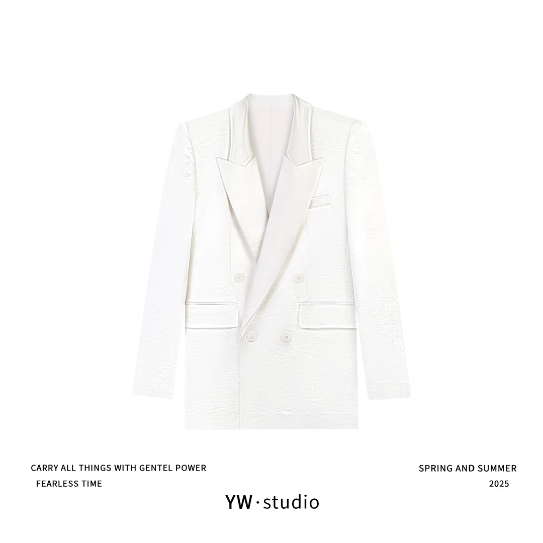 YUWEI/定制 春夏戗驳领肌理感纹西装外套  CYPL3060