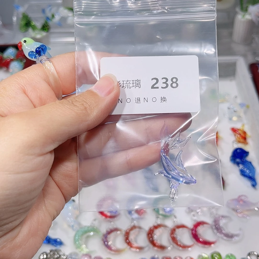 玻璃颈饰238紫色锦鲤