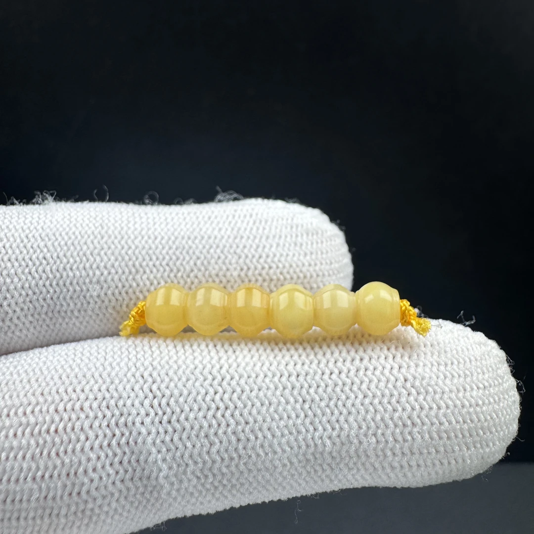 K4011天然原矿蜜蜡 隔珠6mm支持复检假一罚十