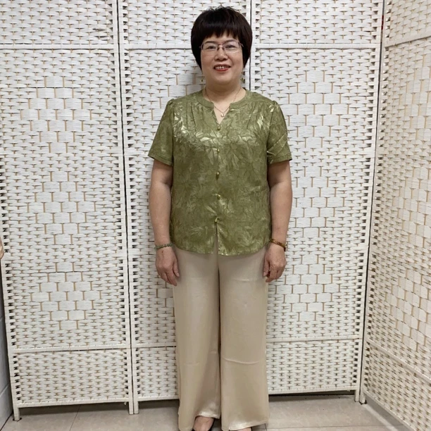 妈妈夏季气质短袖套装时尚优雅显瘦两件套洋气中式设计新中式国风