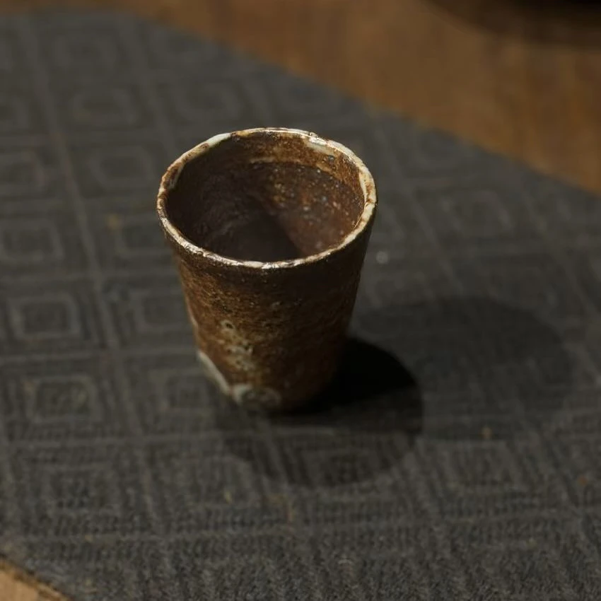 微瑕景德镇手工志野柴烧可乐杯高温烧制茶杯