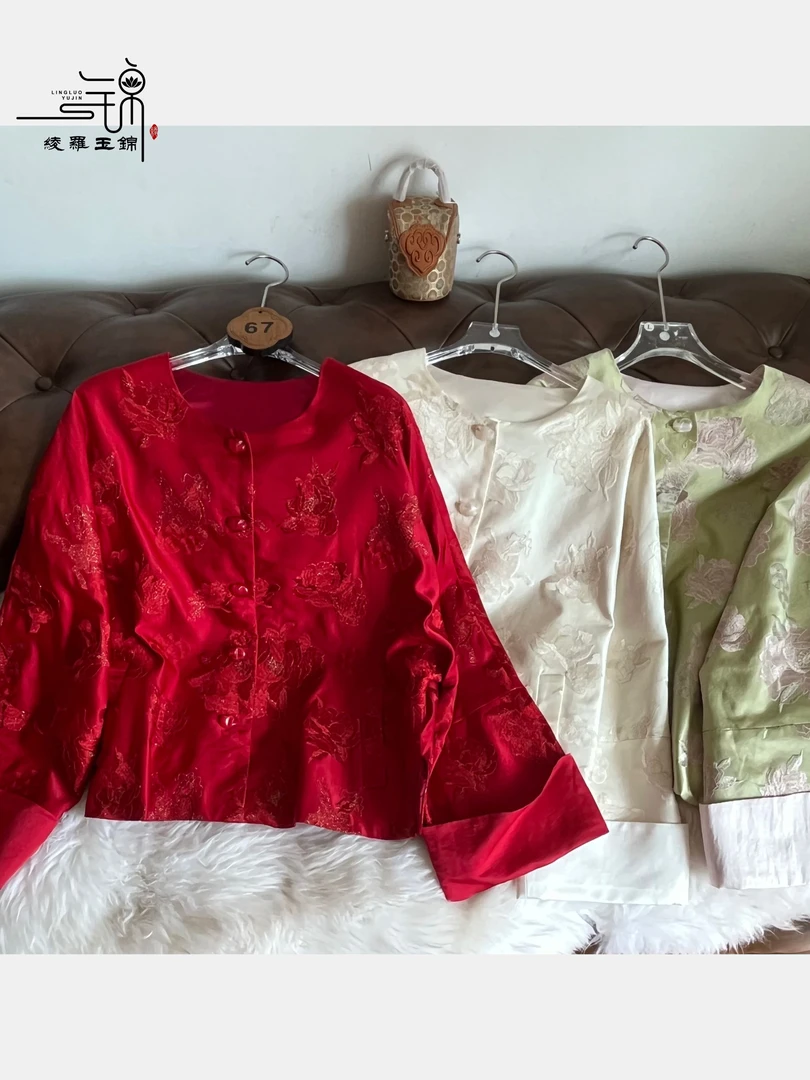 “67”桑蚕丝亚麻重工绣花古风外套