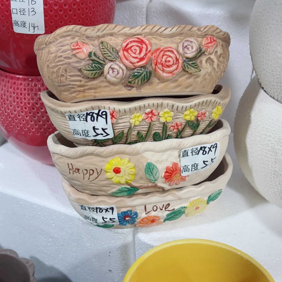 有孔，陶瓷花盆满10米包邮发货