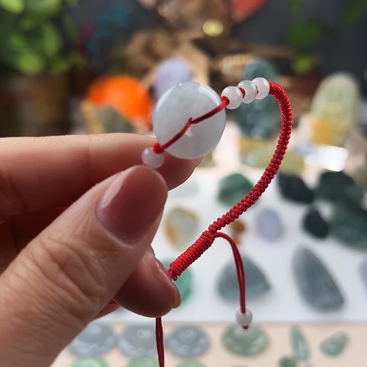 翡翠未镶嵌颈饰平安扣手绳