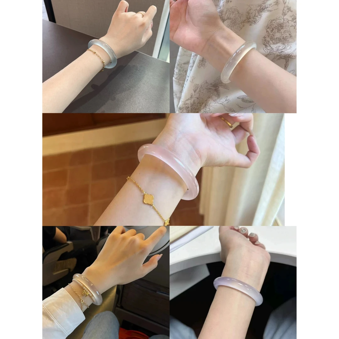 10款冰透手镯颜色正圈圆条圈口齐全戴上手百搭显白气质热销网红款