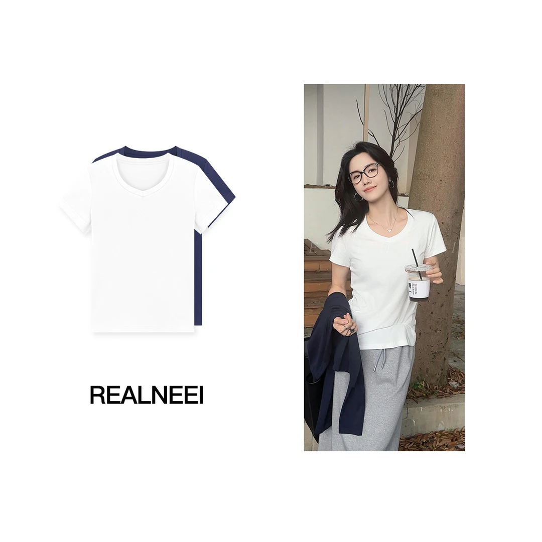 随心入丨25年早秋新品极简棉感舒适主义休闲百搭短袖基础T恤22607