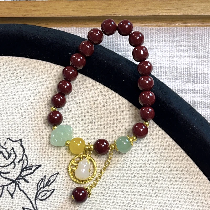 铜合金亚克力手链 铜合金 1124 时尚国风葫芦福袋手串