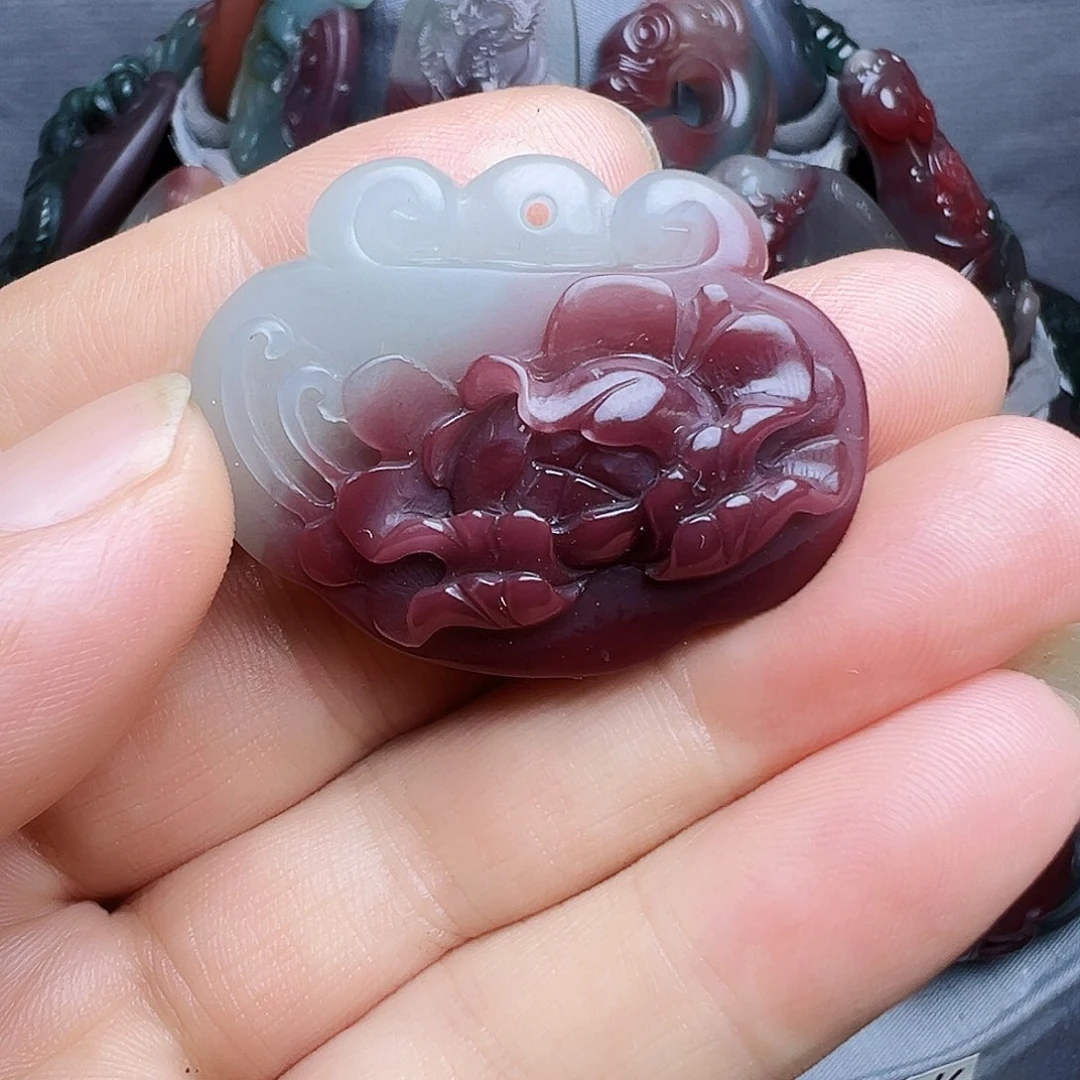 今***肥玛瑙/玉髓秦紫玉未镶嵌