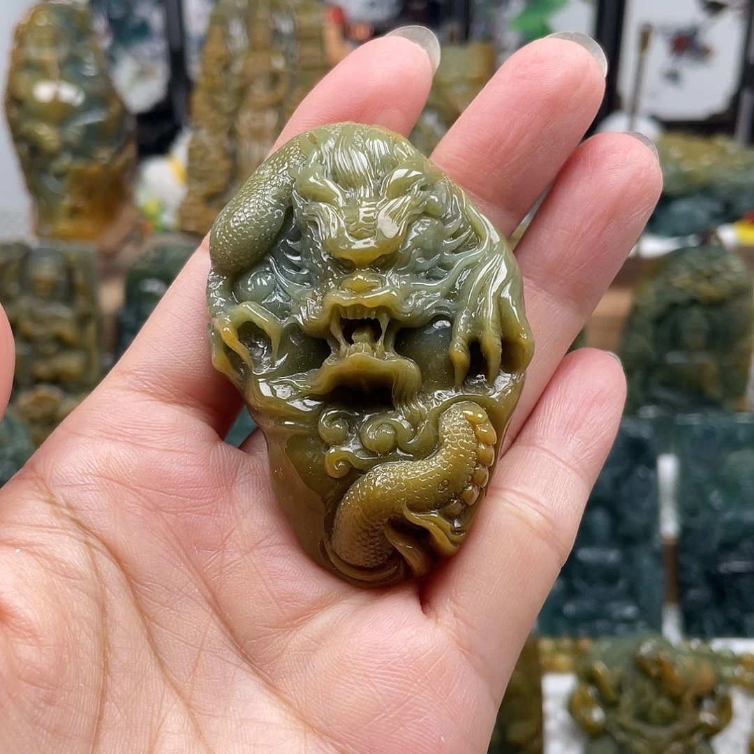 翡翠未镶嵌颈饰天然翡翠a货龙