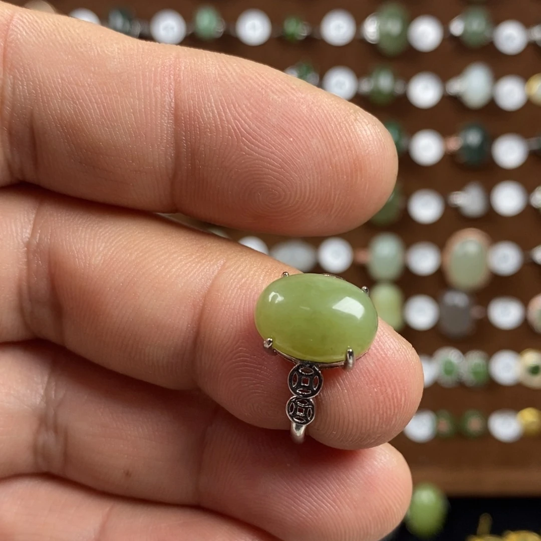 和田玉（青玉）戒指合金