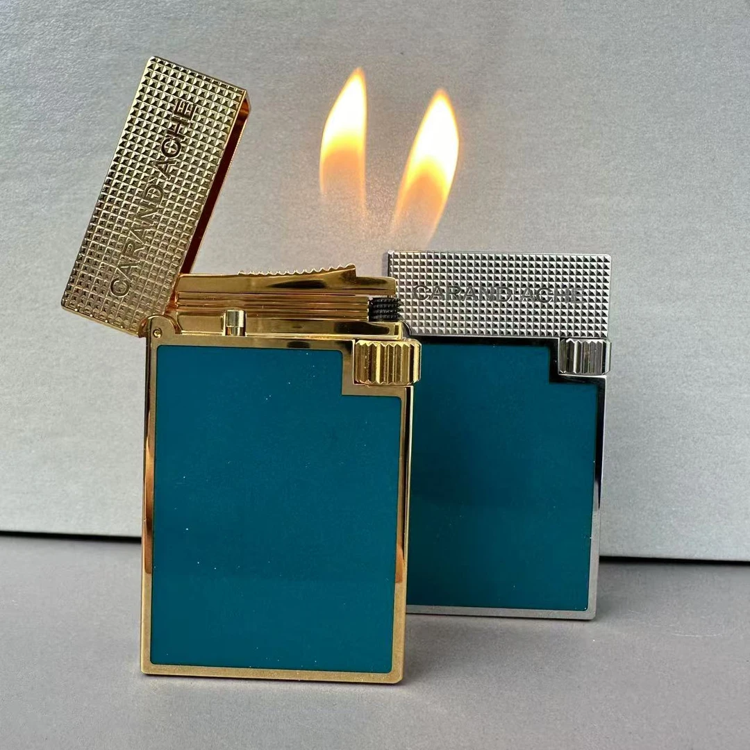 凯兰帝天青大漆四面洒金兔耳朵双火男士高端商务朗声加气打火机