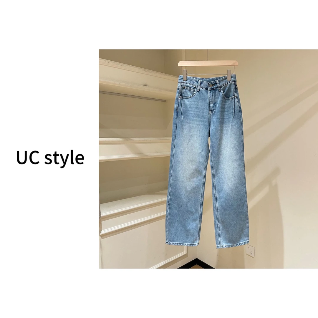 【UCSTYLE】'牛仔轮廓’加绒直筒牛仔裤 主播穿S码 【卡码拍小】