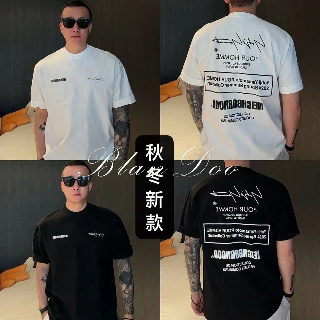（秋款）BLANDOO “重磅高克”男士字母印花圆领短袖T恤221398