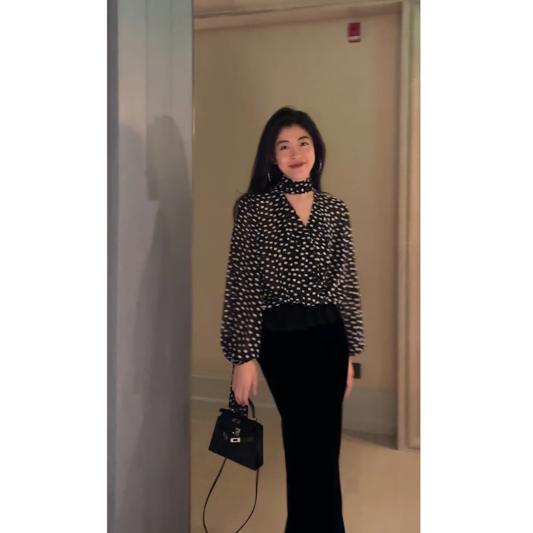 【N·COU】24冬新款【玫瑰诗集】波点飘带百搭衬衫DY22075