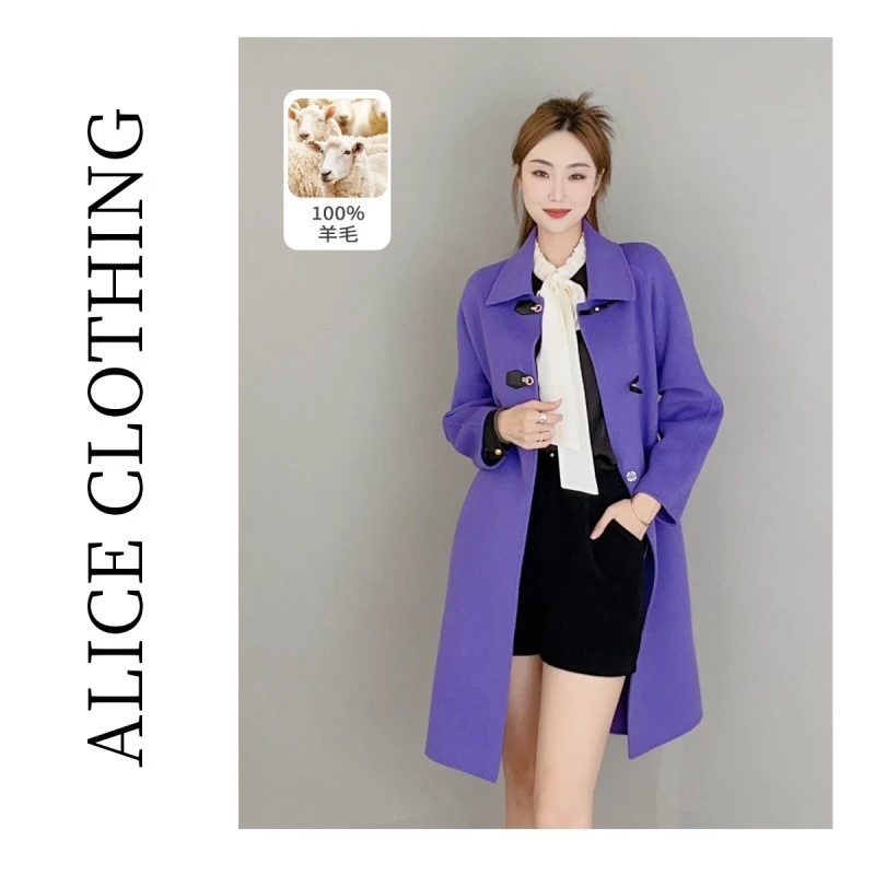 5 ALICE “浓烈冬日”澳毛大衣皮质袢扣 软糯靓丽 S2135625Tr