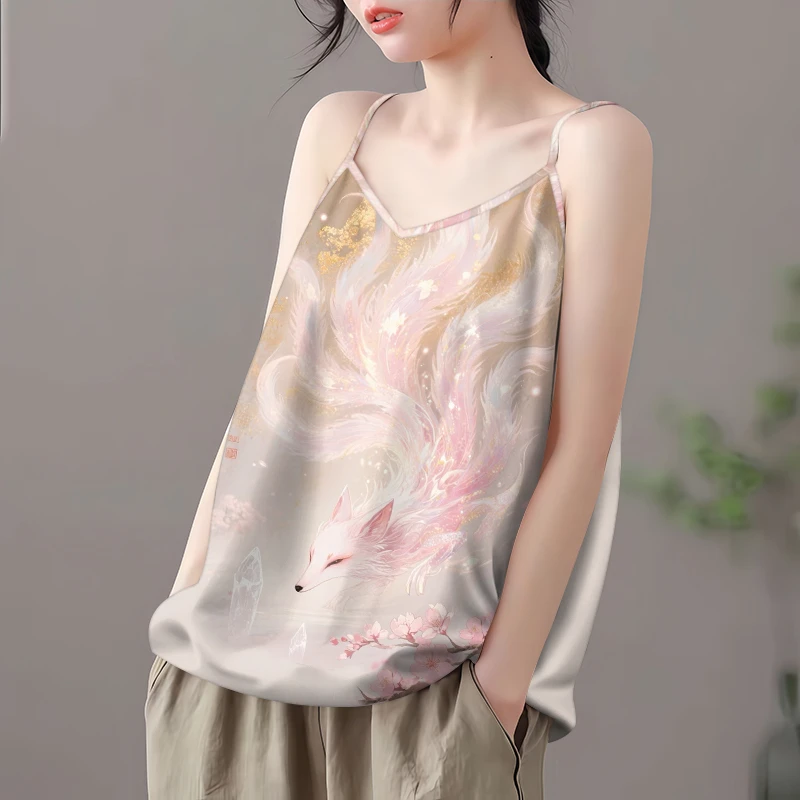 好品捡漏~夏季新款冰丝国风吊带背心女宽松显瘦遮肚时尚上衣小衫