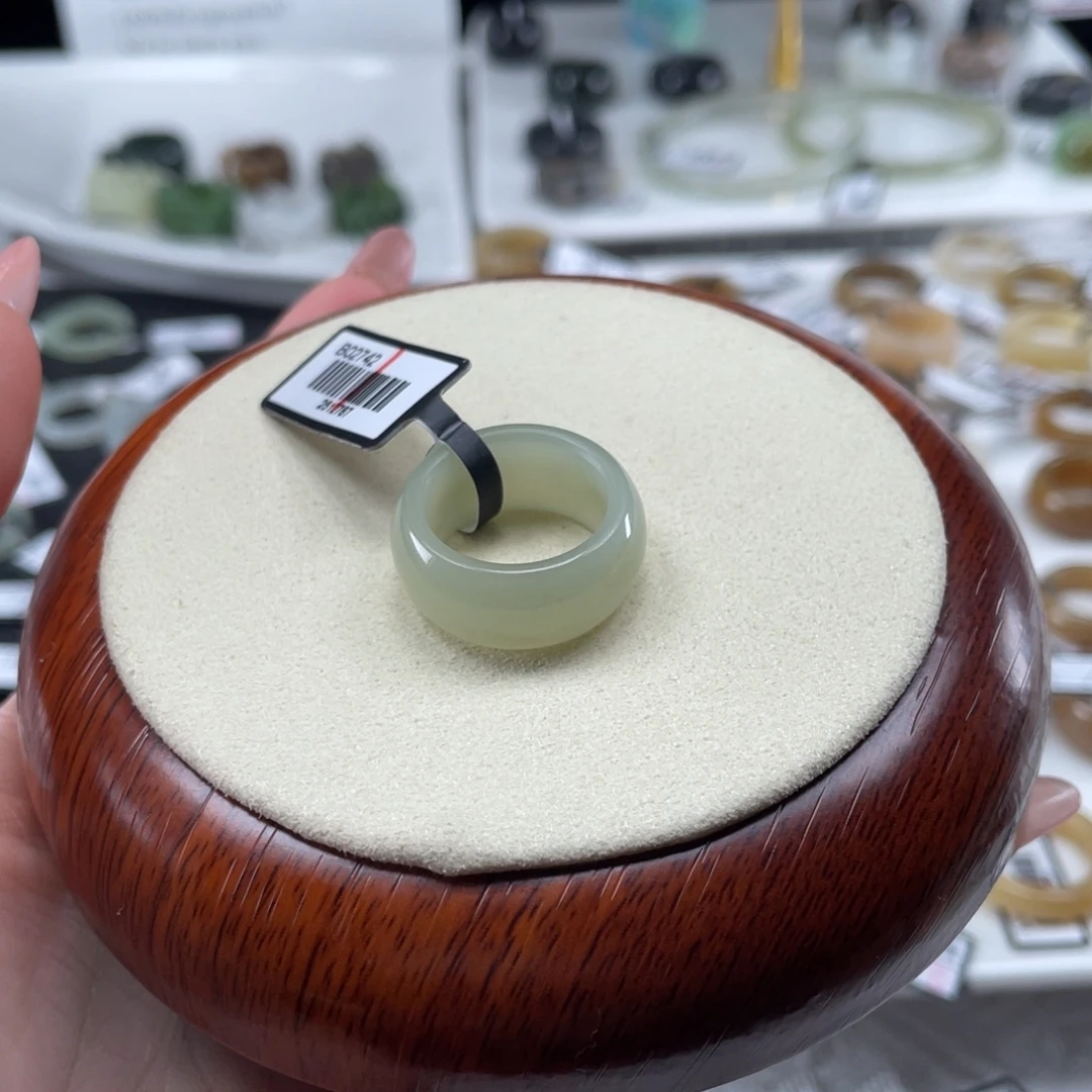 和田玉未镶嵌戒指O27薄荷绿16.1