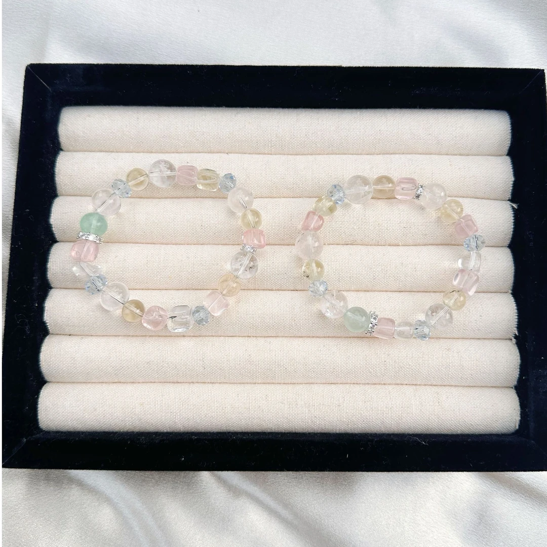 【粉雾海】粉水晶白水晶多宝透亮显白手链手串 多样性发