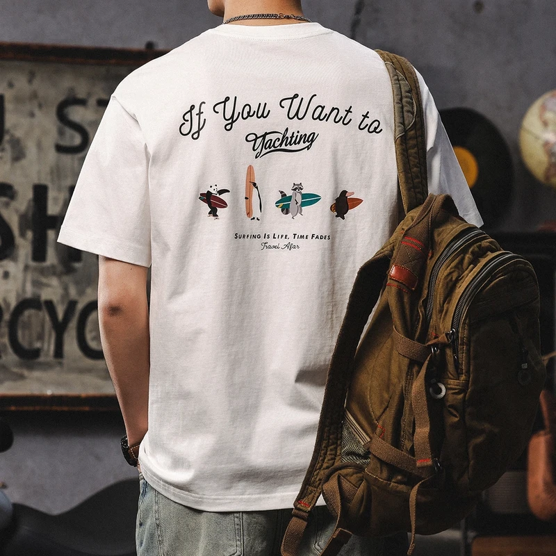 Cebrodz夏季新款青少年短袖日系复古圆领打底衫百搭体恤衫