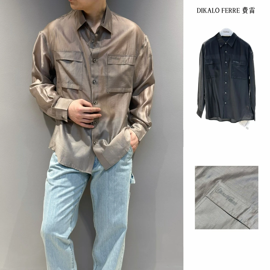 002 迪卡里奥·费雷/25春夏新款男士定制莱赛尔天丝面料长袖衬衫