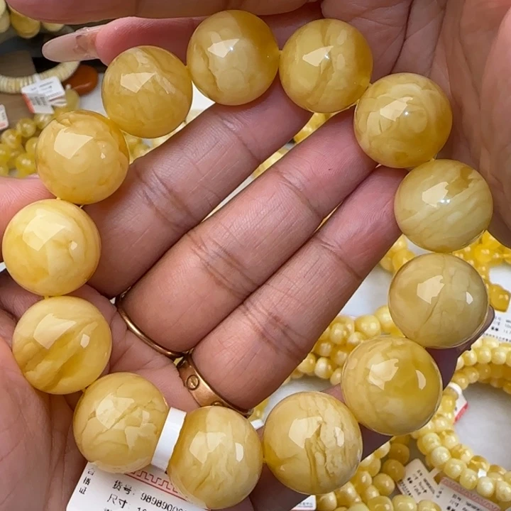 手链蜜蜡未镶嵌妖花圆珠手串