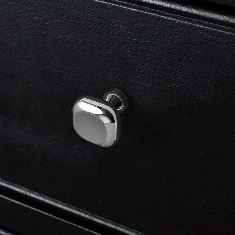 中古风银色法式柜门把手衣橱柜门抽屉拉手黄铜极简亮铬色小拉手