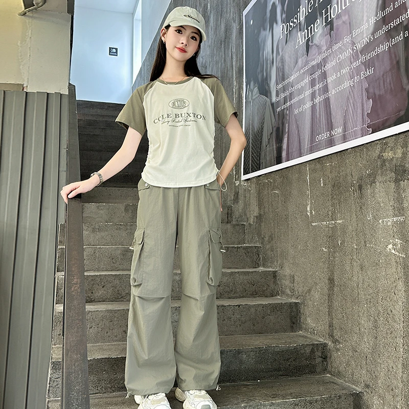 女大童套装夏装2025新款儿童装洋气网红潮酷12女童秋季15岁两件套