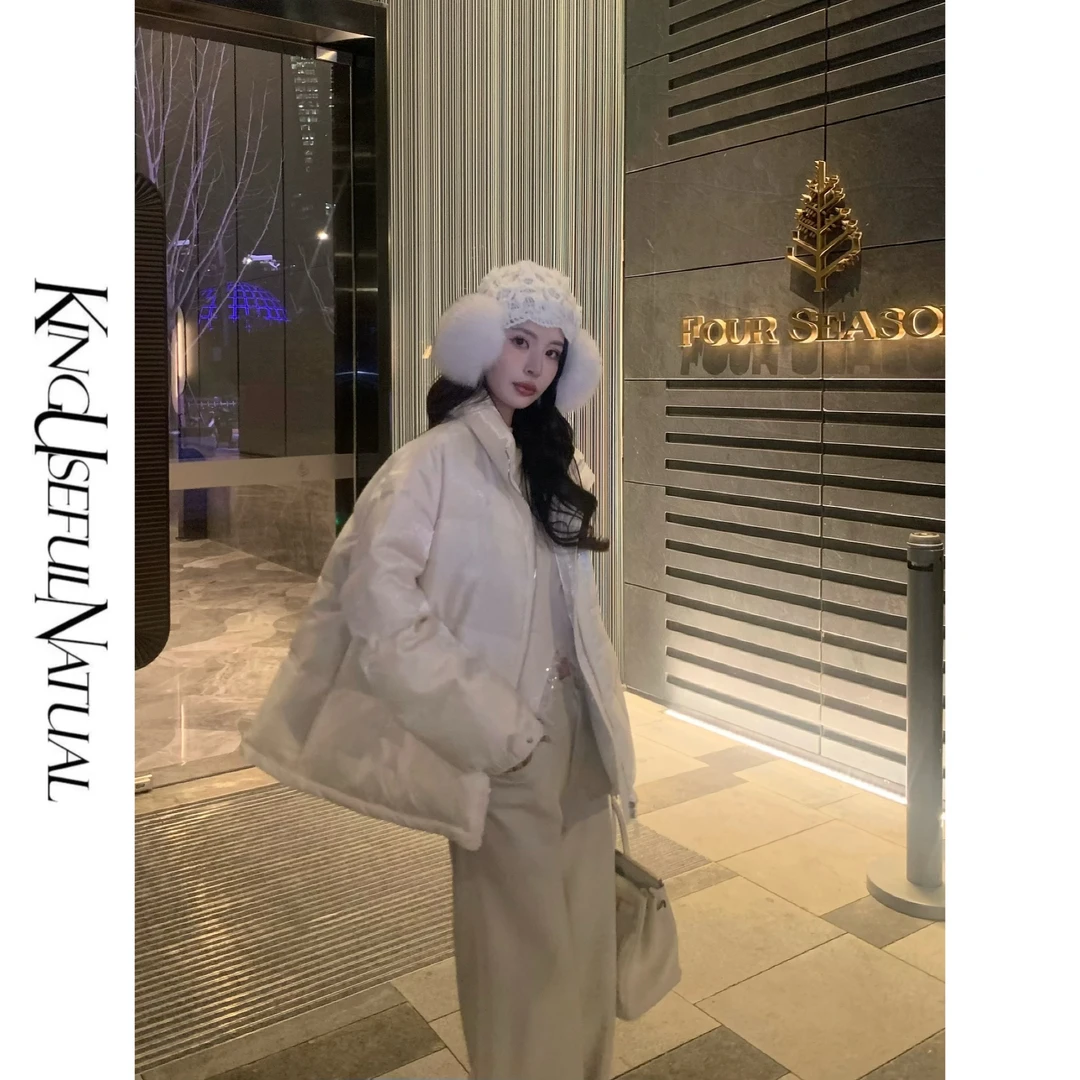 KUN【绒绒白巧】颜值开挂谁穿谁好看经典方格绗缝高填充羽绒服