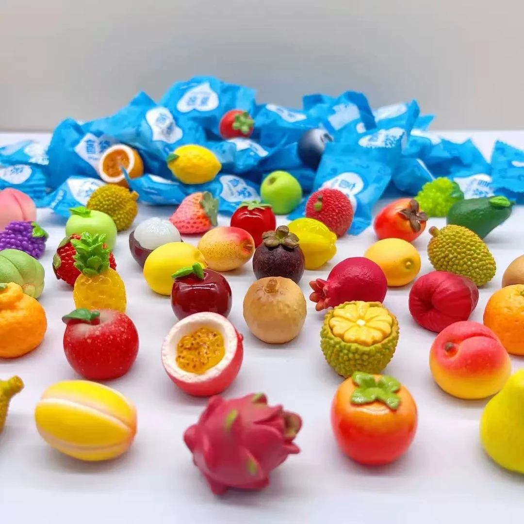 {直播间拆袋对碰}微景观仿真水果系列  创意DIY树脂潮流玩具