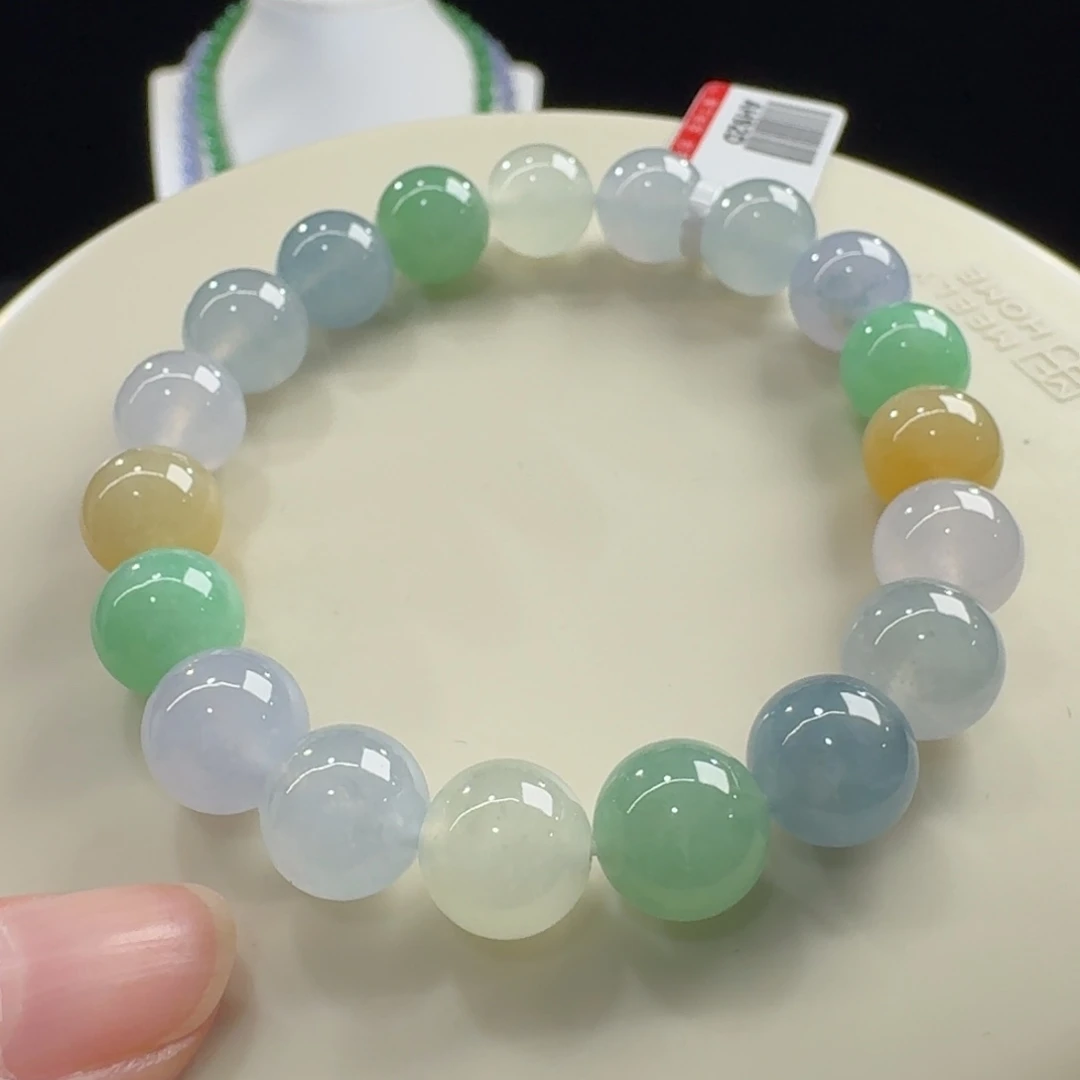 翡翠未镶嵌手链多宝单圈卡10mm