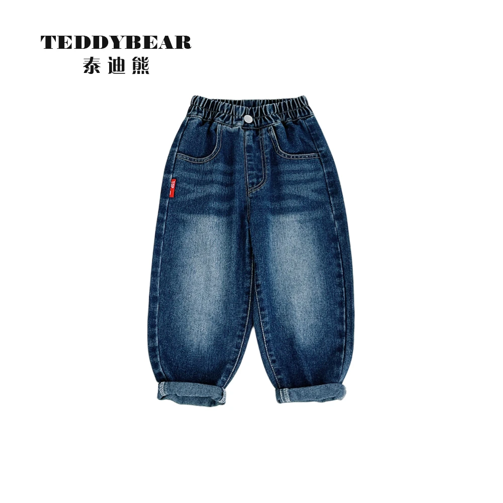 TeddyBear/泰迪熊男童裤子春秋款儿童牛仔裤2024新款萌娃穿搭