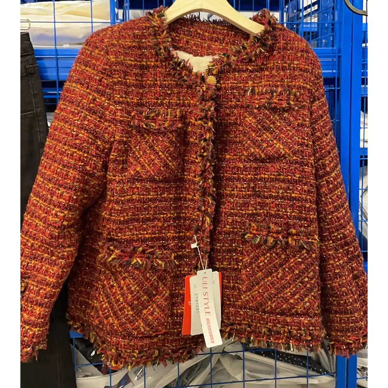 法式小众流苏小香风加绒保暖短款外套/ULI1197