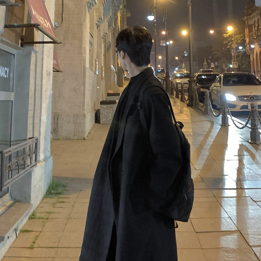 毛呢大衣男中长款过膝秋冬季新款休闲英伦风韩系痞帅呢子风衣外套