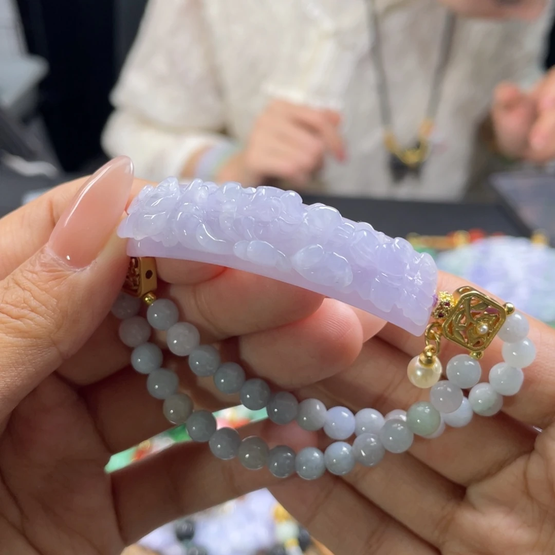 翡翠未镶嵌手链代编织