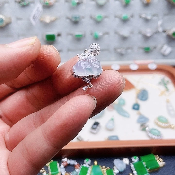 翡翠银S925镶嵌颈饰