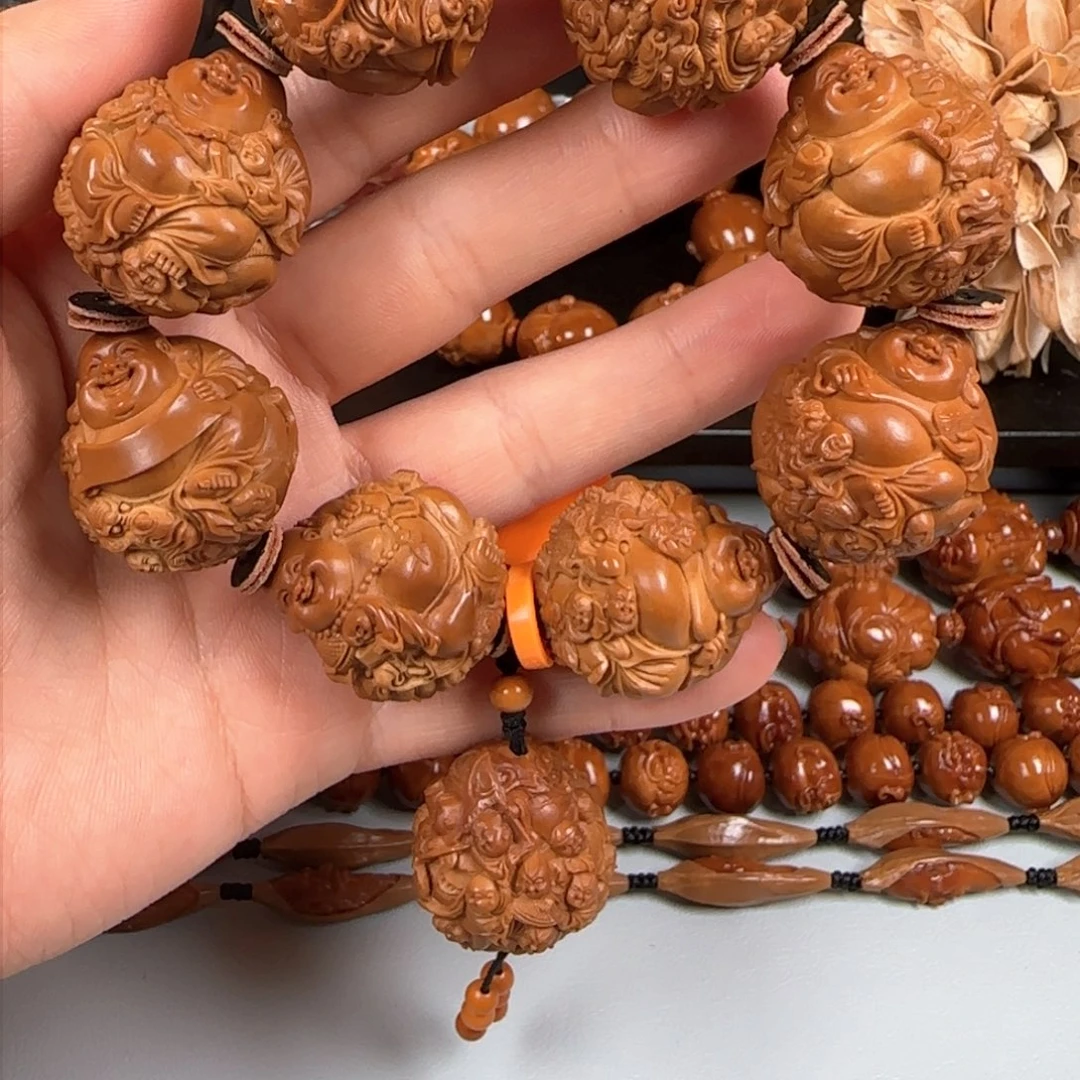 橄榄核手串/手链寿山 26骑兽百子弥勒