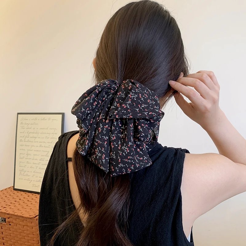 馥影繁华~马尾夹抓夹2025新款碎花发夹女后脑勺大号发卡夹子头花