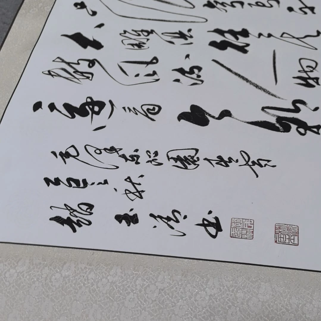 书法纯手工装裱毛泽东沁园春雪，另加一幅不装裱长篇作品