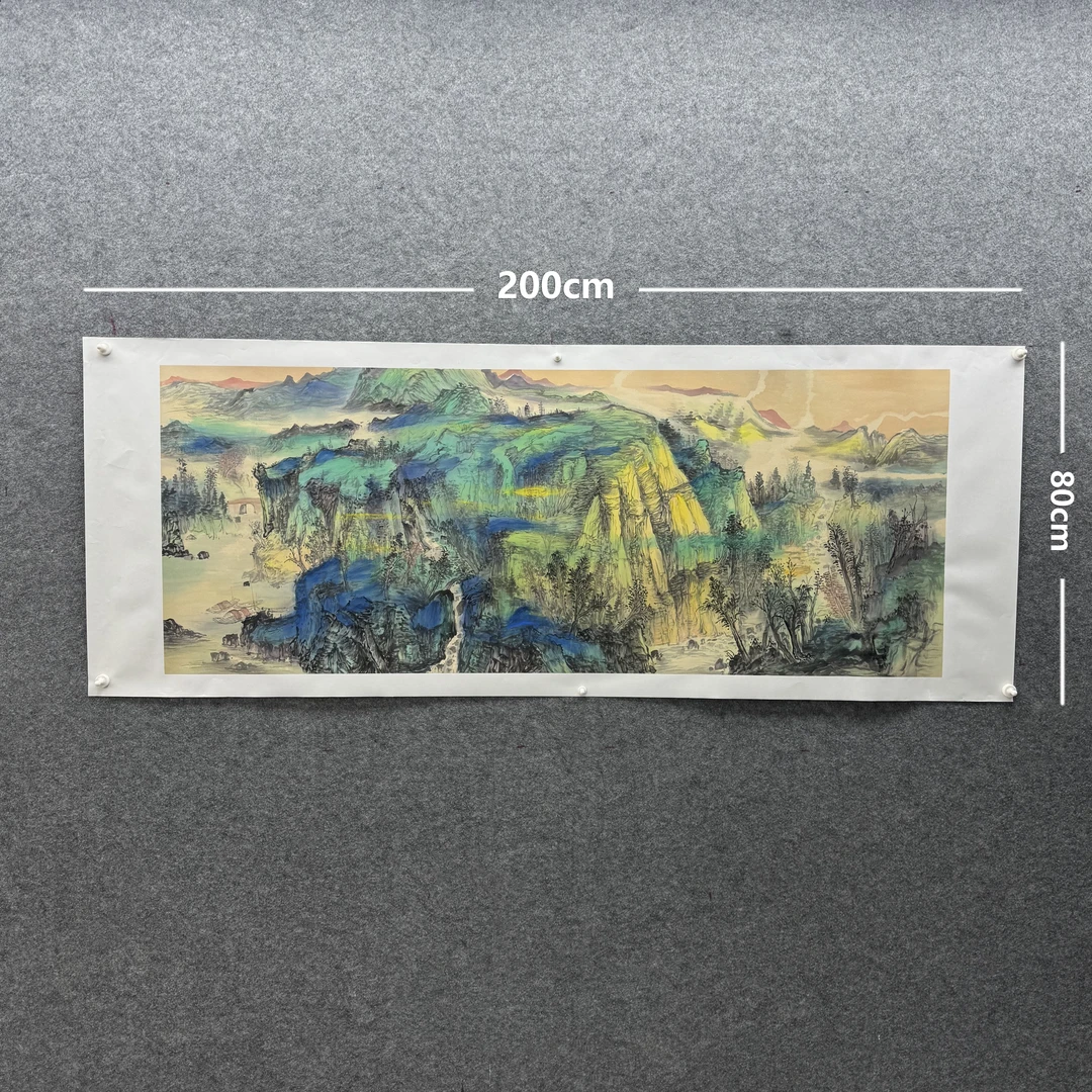【山水画】张恒禄200*80cm手绘礼盒作品（21）