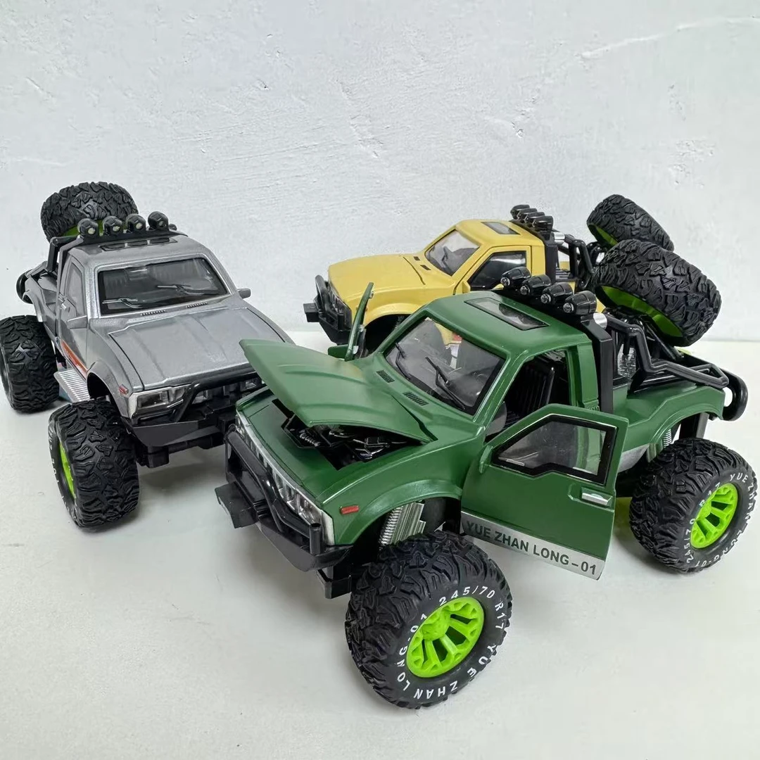 合金皮卡越野车 带声光 可开门 19厘米 颜色随机 袋装