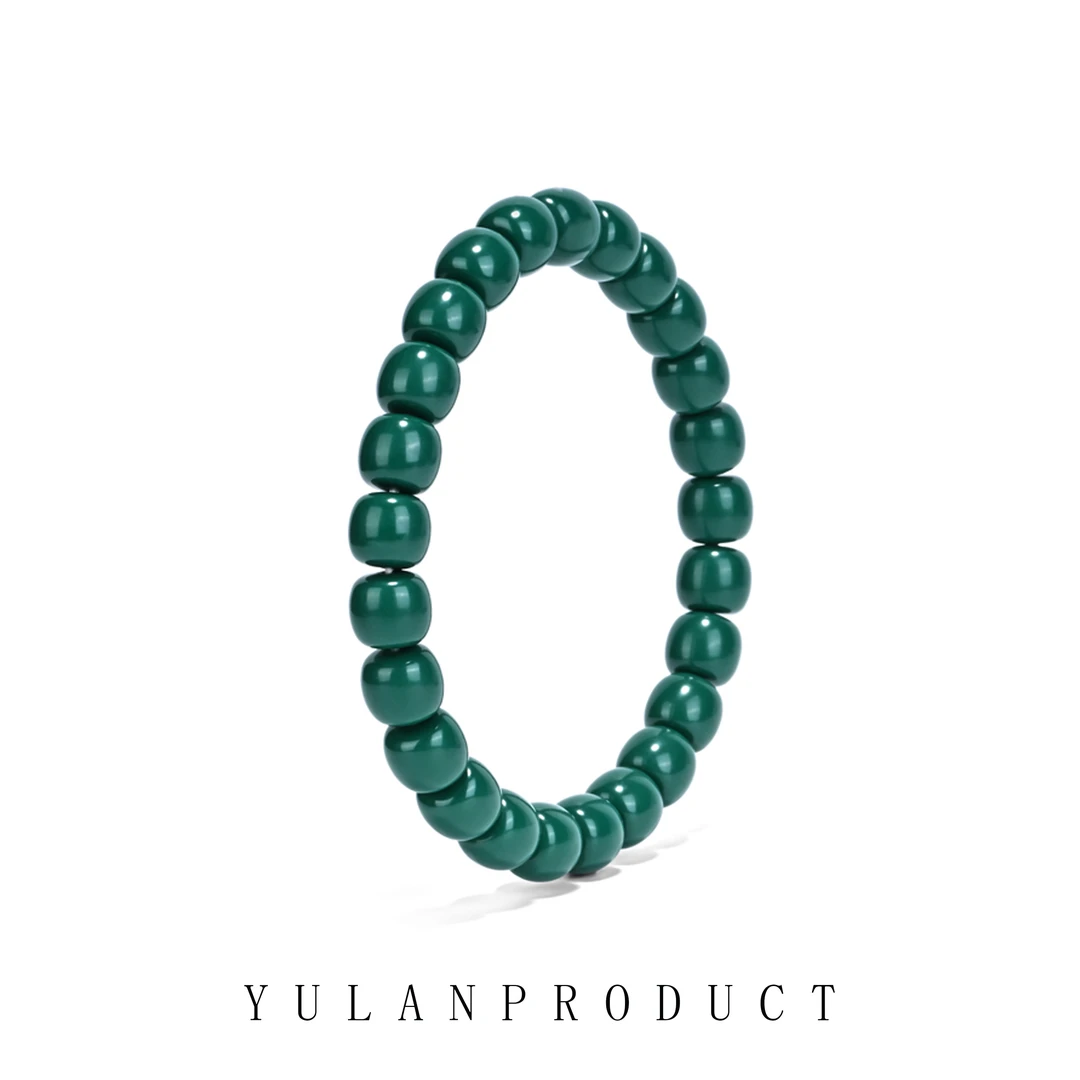 钰澜文玩时代•末法-9*8-雪巴琉璃手工老型手串归圆克万色系百搭