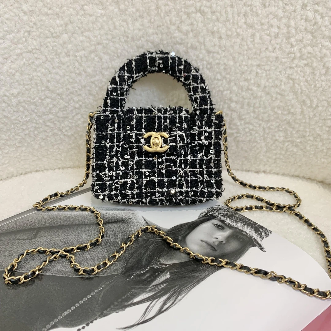 99新 Chanel/香奈儿 壹臻/24P 黑白Kelly nano斜挎包/51834799