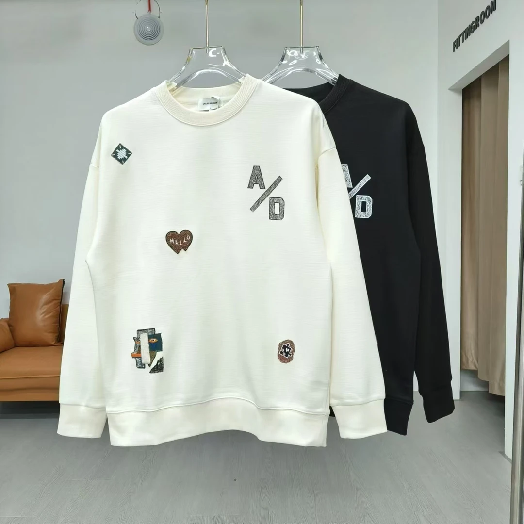 A101#圆领潮牌简约百搭字母印花男士休闲长袖卫衣