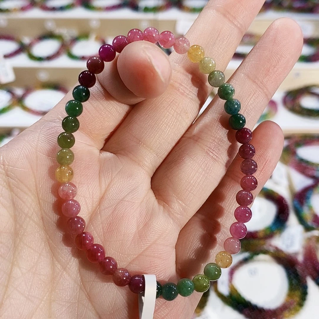 碧玺手链未镶嵌G2360素圈颜色微差