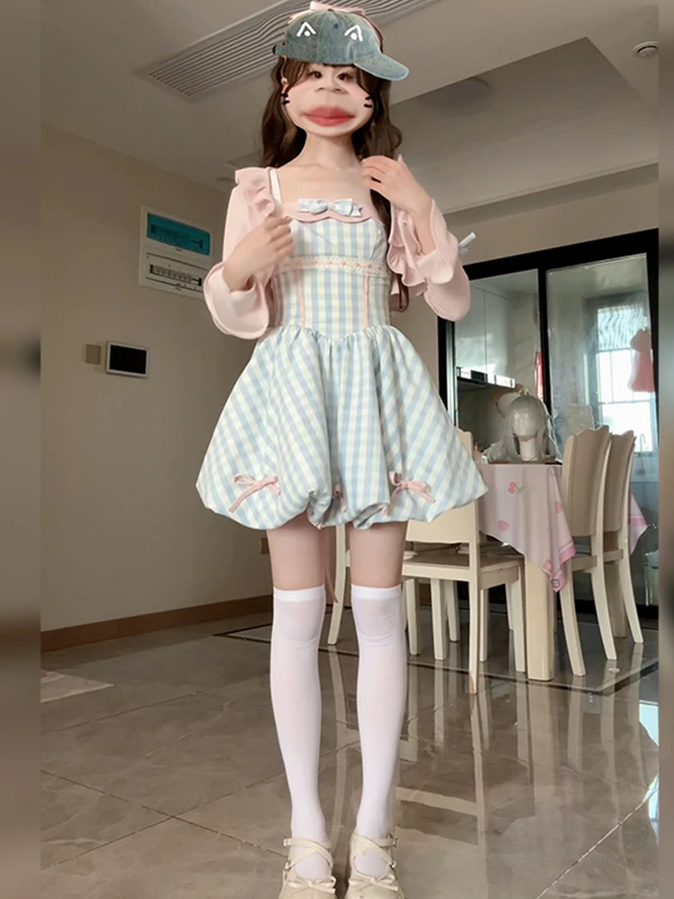 春夏穿搭一整套女2025新款减龄防晒开衫减龄显瘦吊带连衣裙两件套