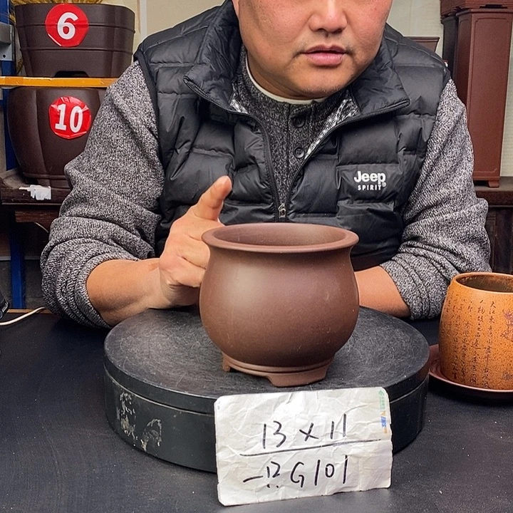 紫砂花盆货号一只G101