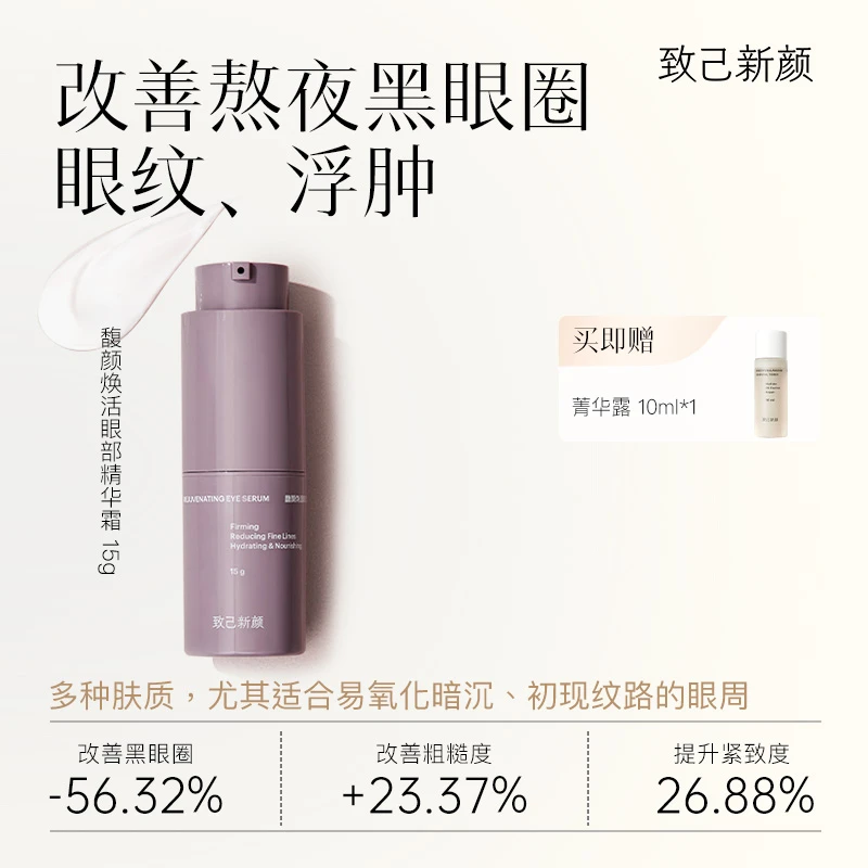 【致己新颜】馥颜焕活眼部精华霜15g淡化黑眼圈细纹紧致熬夜保湿