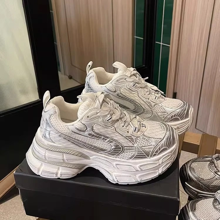 卓诗妮【品牌断码】女式休闲鞋2025夏季新款女鞋松糕厚底网面鞋炸街